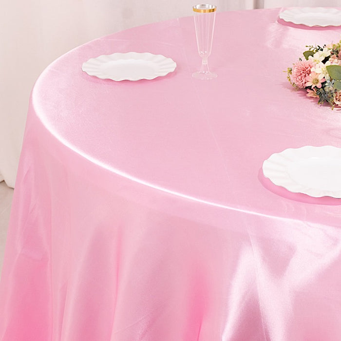 132" Satin Round Tablecloth Wedding Party Table Linens