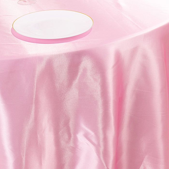 132" Satin Round Tablecloth Wedding Party Table Linens