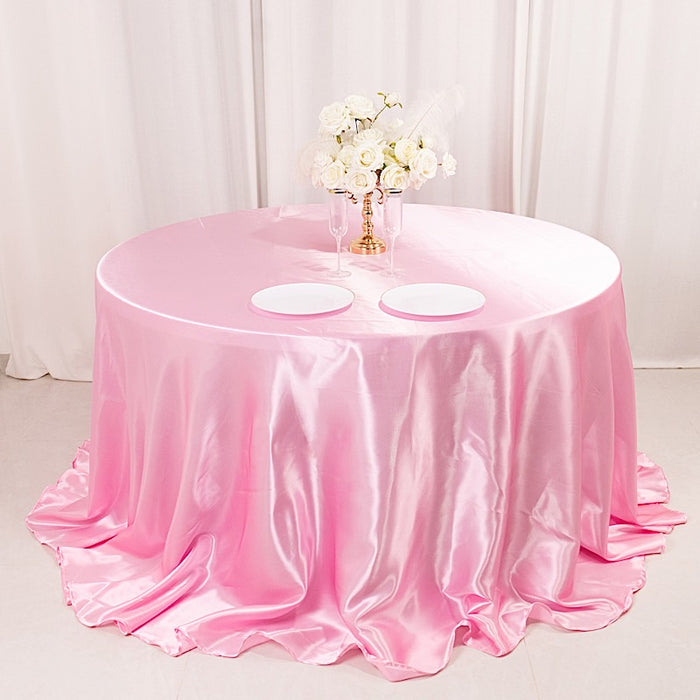 132" Satin Round Tablecloth Wedding Party Table Linens