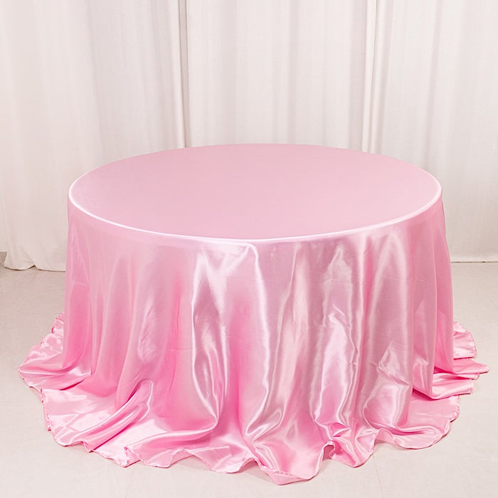 132" Satin Round Tablecloth Wedding Party Table Linens