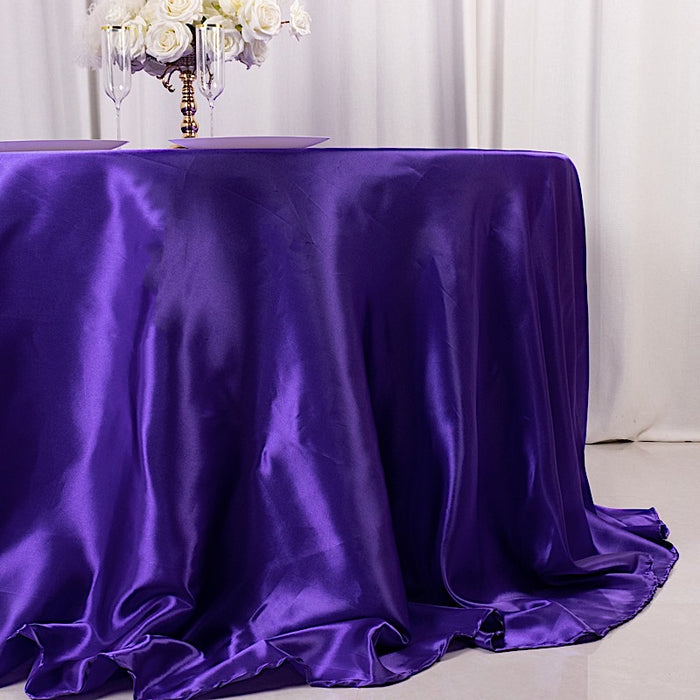 132" Satin Round Tablecloth Wedding Party Table Linens