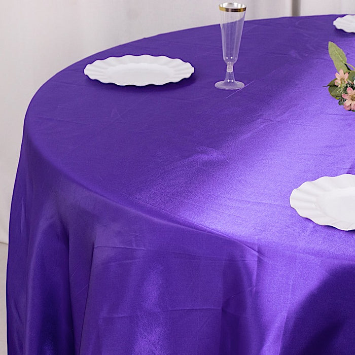 132" Satin Round Tablecloth Wedding Party Table Linens