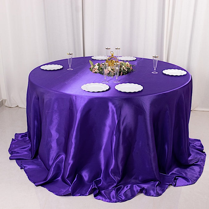 132" Satin Round Tablecloth Wedding Party Table Linens