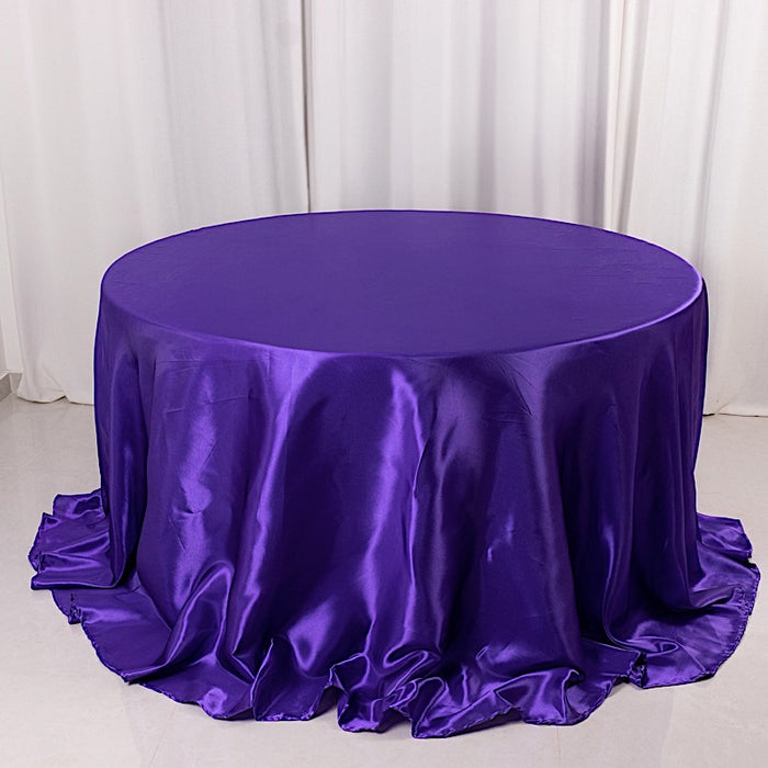 132" Satin Round Tablecloth Wedding Party Table Linens