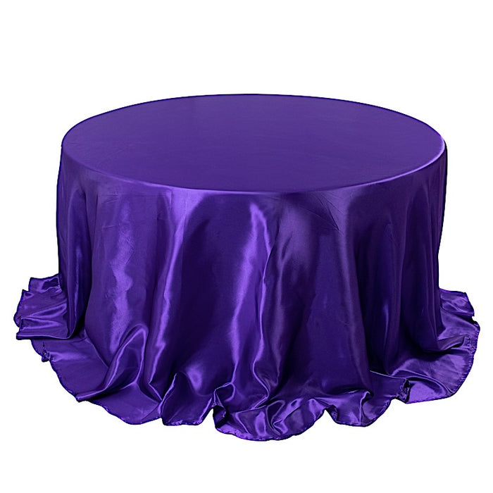 132" Satin Round Tablecloth Wedding Party Table Linens