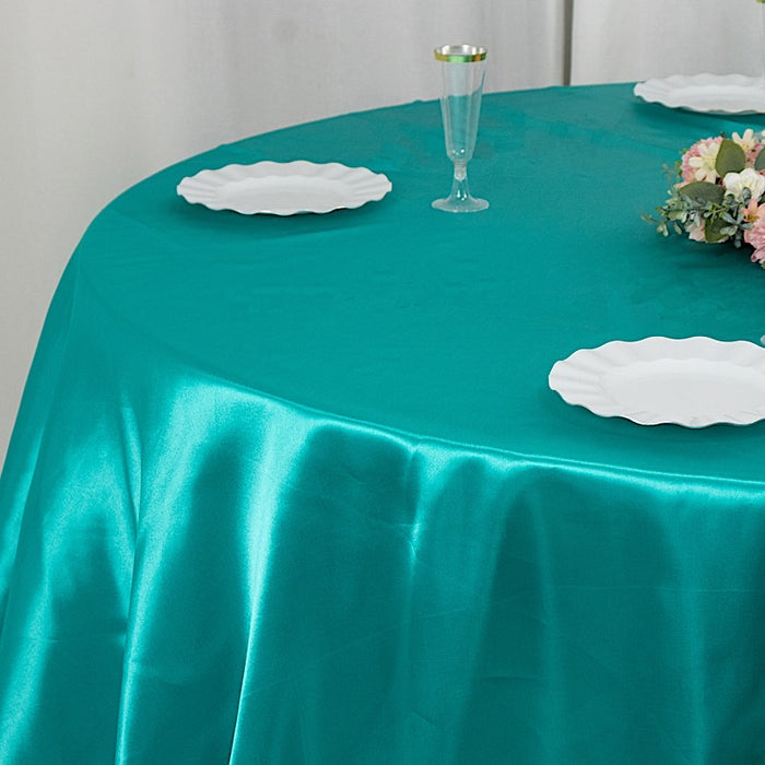 132" Satin Round Tablecloth Wedding Party Table Linens