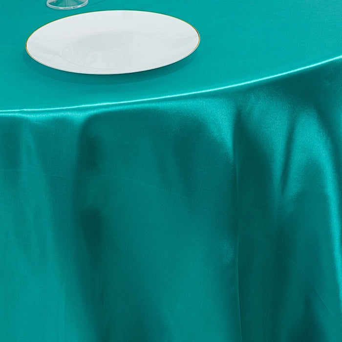 132" Satin Round Tablecloth Wedding Party Table Linens