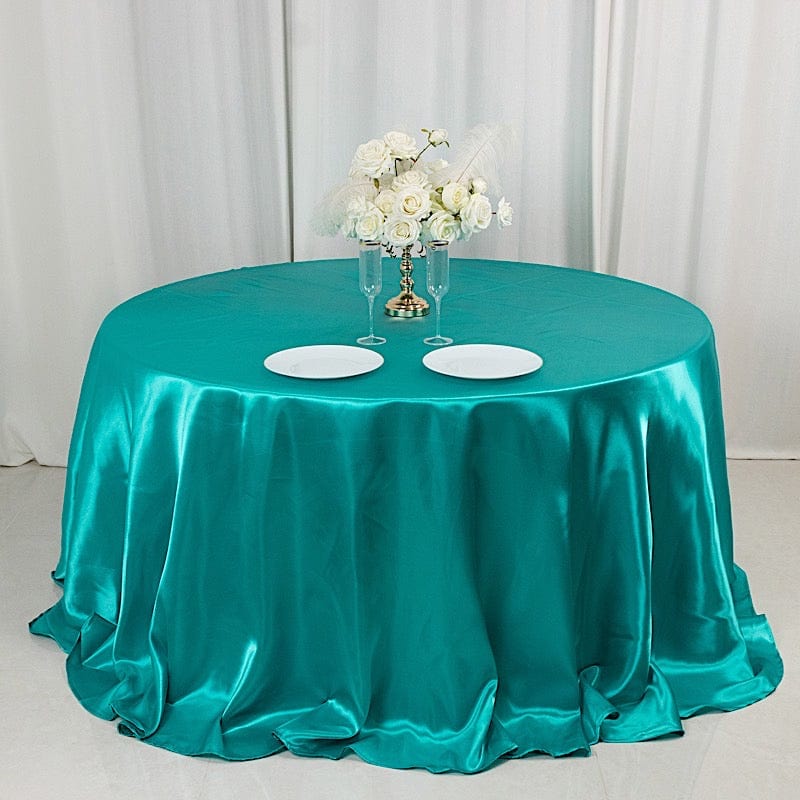 132" Satin Round Tablecloth Wedding Party Table Linens