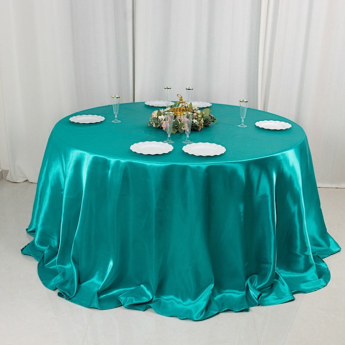 132" Satin Round Tablecloth Wedding Party Table Linens