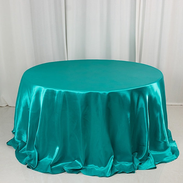 132" Satin Round Tablecloth Wedding Party Table Linens