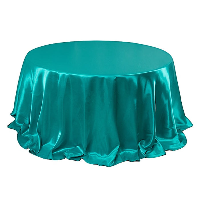 132" Satin Round Tablecloth Wedding Party Table Linens