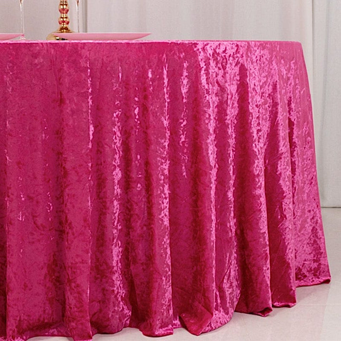 120" Round Premium Velvet Tablecloth