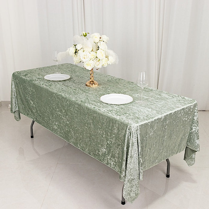 60" x 102" Seamless Premium Crushed Velvet Rectangle Tablecloth