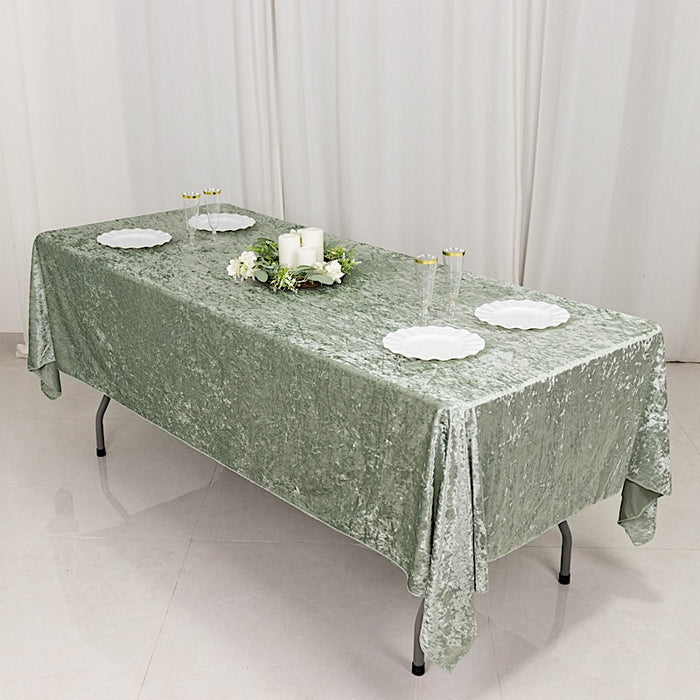 60" x 102" Seamless Premium Crushed Velvet Rectangle Tablecloth