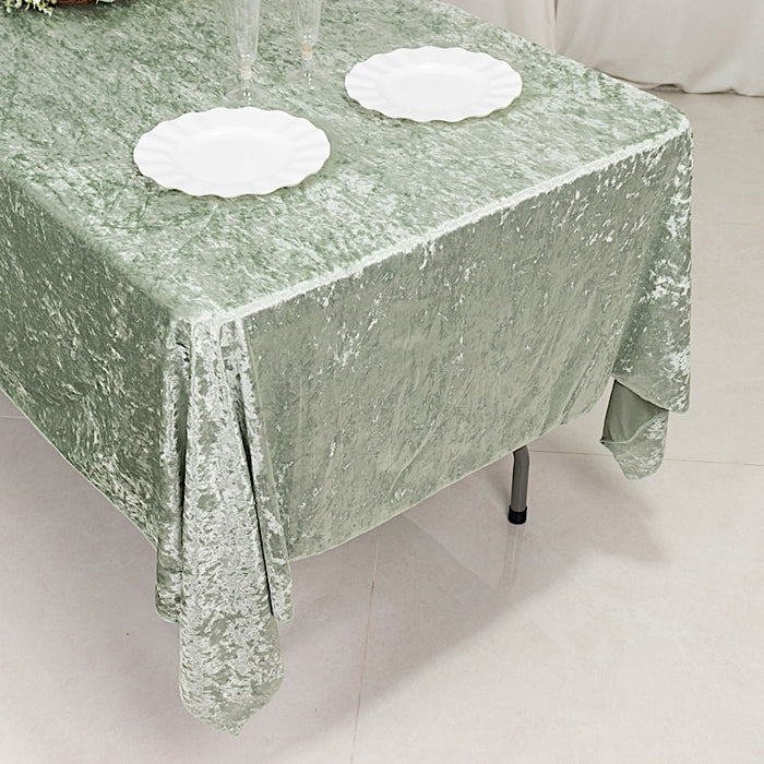 60" x 102" Seamless Premium Crushed Velvet Rectangle Tablecloth