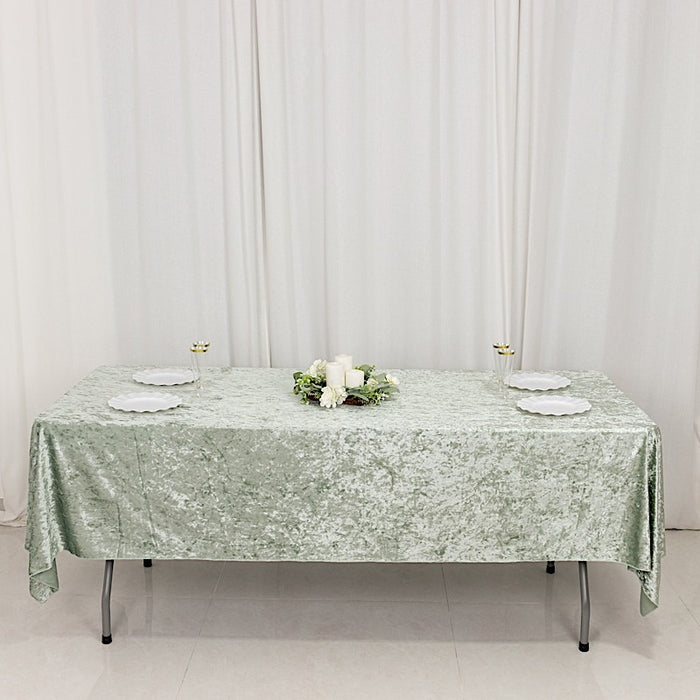 60" x 102" Seamless Premium Crushed Velvet Rectangle Tablecloth