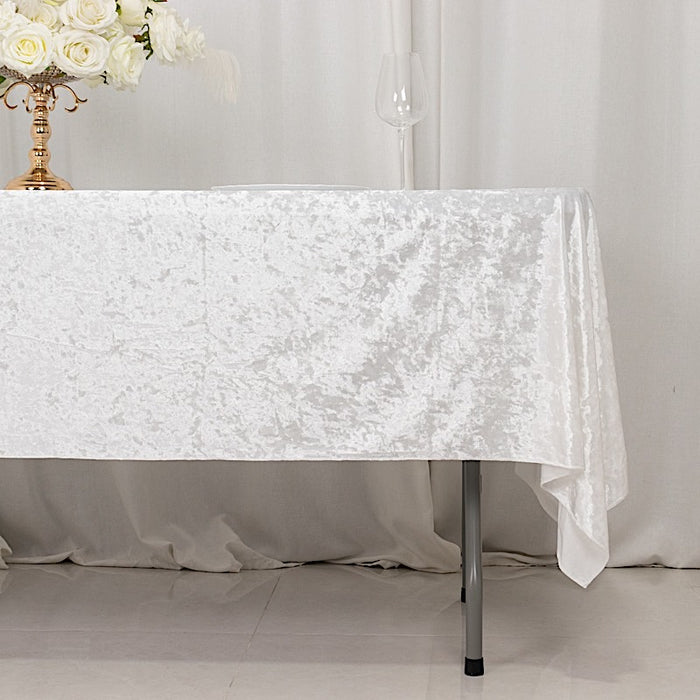 60" x 102" Seamless Premium Crushed Velvet Rectangle Tablecloth