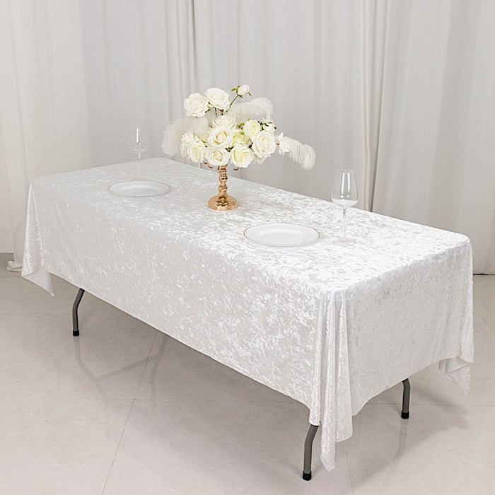 60" x 102" Seamless Premium Crushed Velvet Rectangle Tablecloth