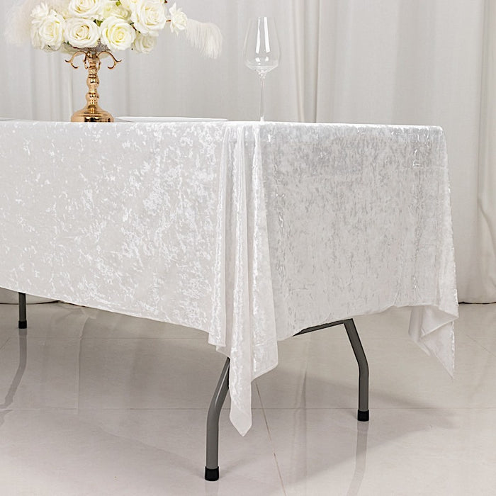 60" x 102" Seamless Premium Crushed Velvet Rectangle Tablecloth