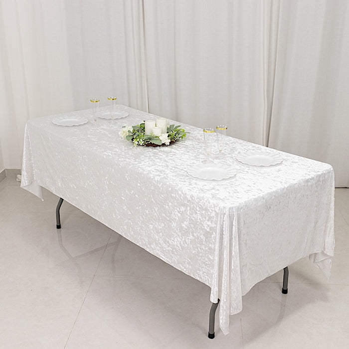 60" x 102" Seamless Premium Crushed Velvet Rectangle Tablecloth