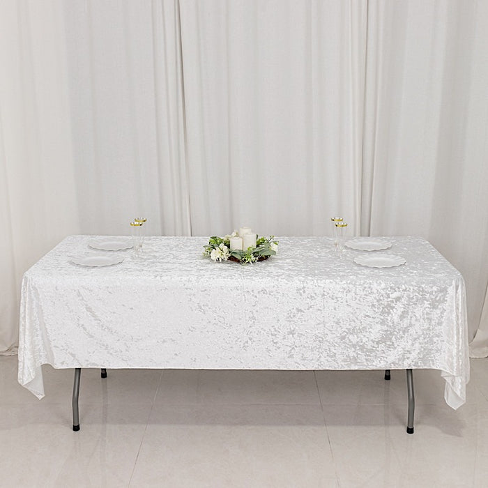 60" x 102" Seamless Premium Crushed Velvet Rectangle Tablecloth