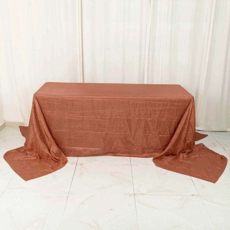 90" x 156" Accordion Metallic Crinkled Taffeta Rectangular Tablecloth
