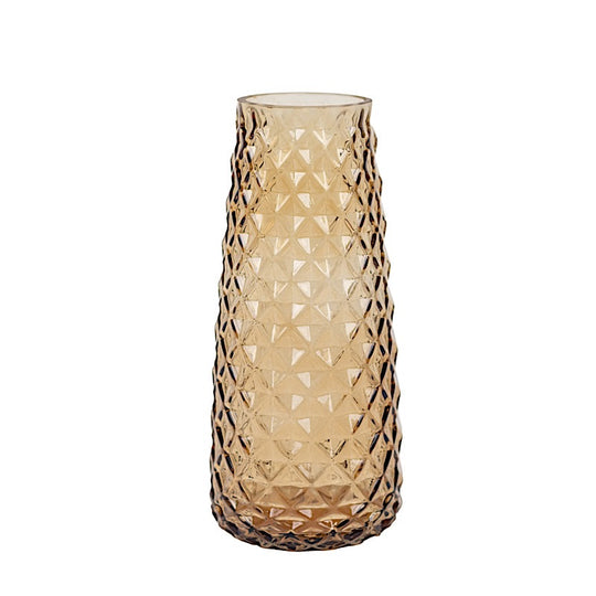 6 Glass Urn Vases Diamond Crystal Cut Pattern