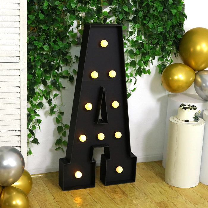 4ft Lighted Pre-Cut Foam Board LED Marquee Letter - Black