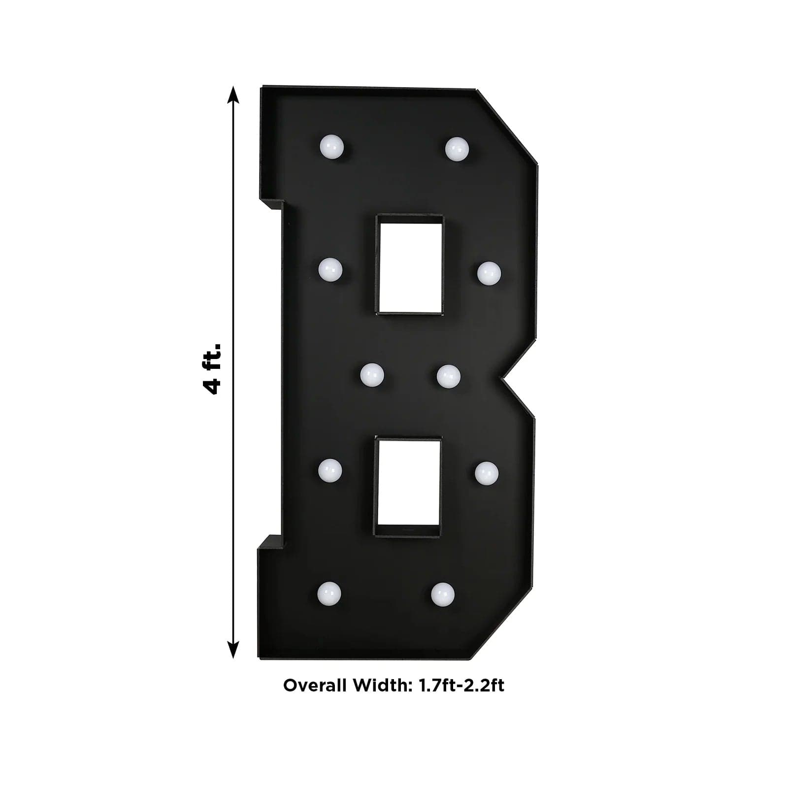 4ft Lighted Pre-Cut Foam Board LED Marquee Letter - Black