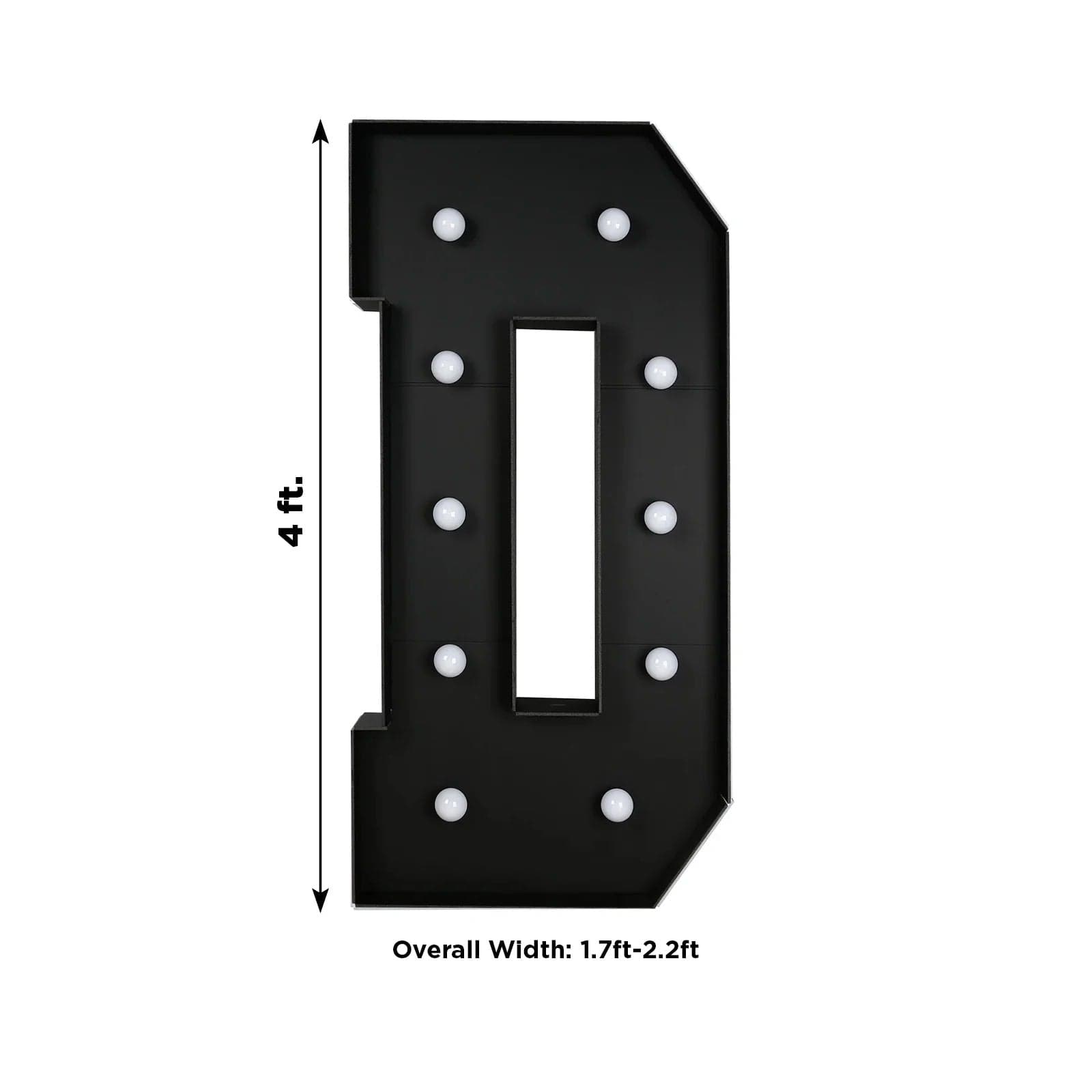 4ft Lighted Pre-Cut Foam Board LED Marquee Letter - Black