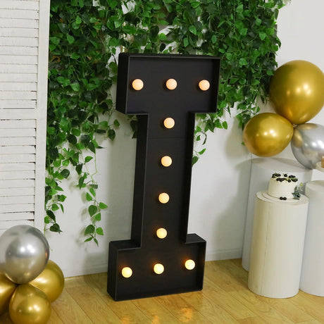 4ft Lighted Pre-Cut Foam Board LED Marquee Letter - Black