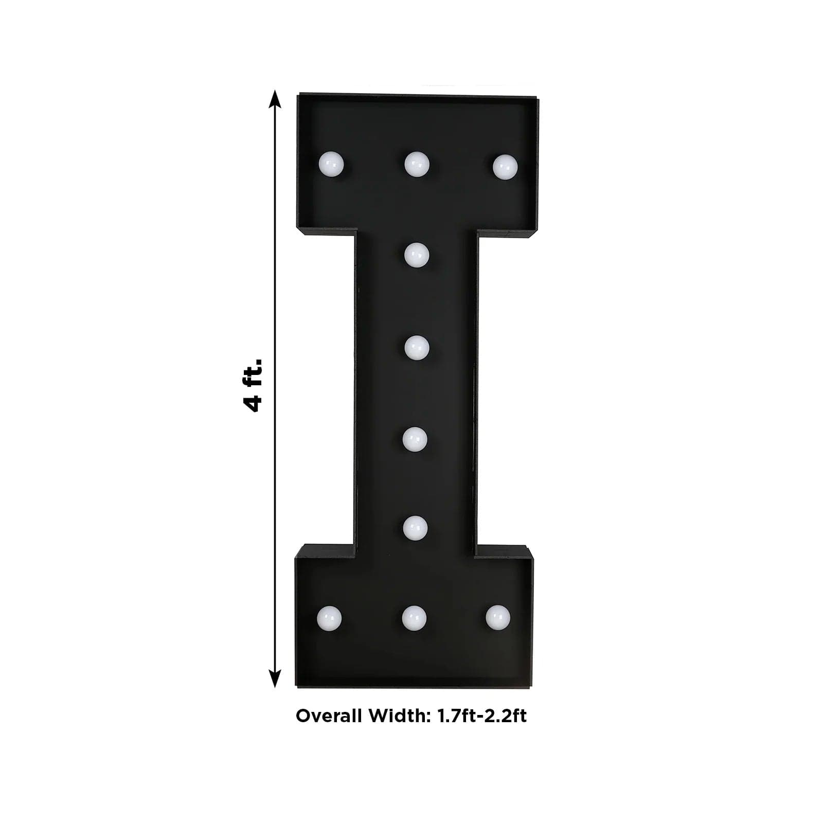 4ft Lighted Pre-Cut Foam Board LED Marquee Letter - Black