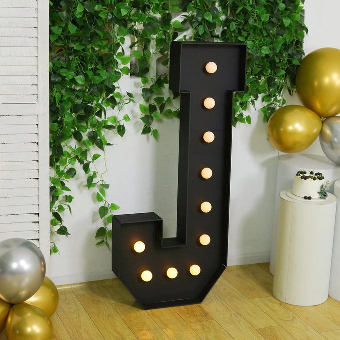 4ft Lighted Pre-Cut Foam Board LED Marquee Letter - Black