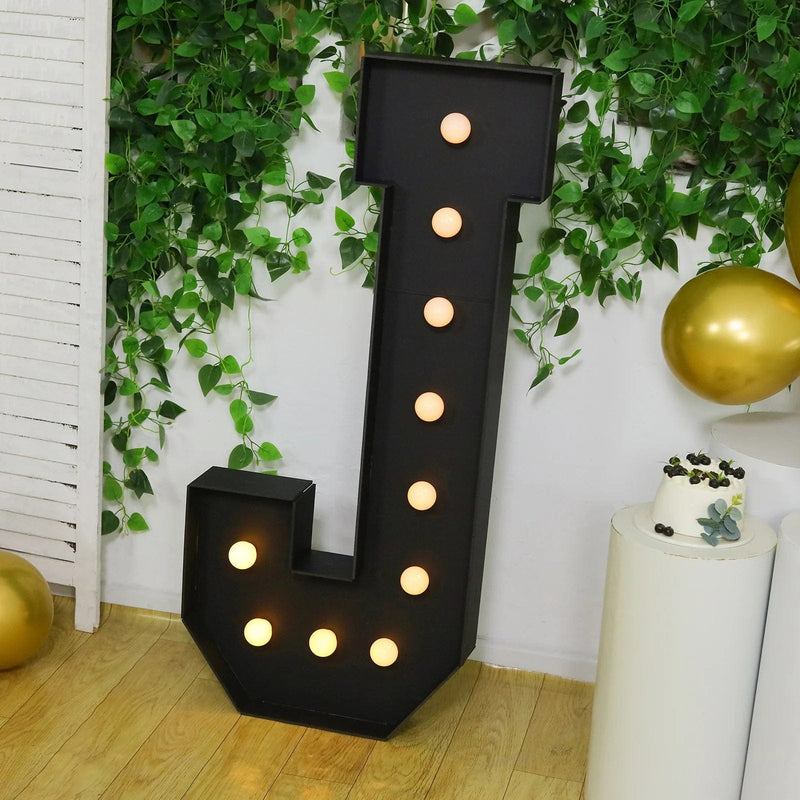 4ft Lighted Pre-Cut Foam Board LED Marquee Letter - Black