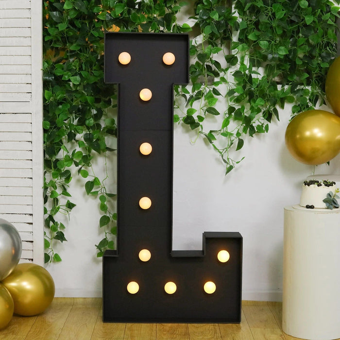 4ft Lighted Pre-Cut Foam Board LED Marquee Letter - Black