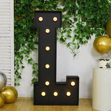 4ft Lighted Pre-Cut Foam Board LED Marquee Letter - Black