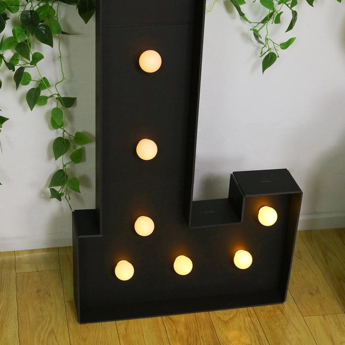 4ft Lighted Pre-Cut Foam Board LED Marquee Letter - Black