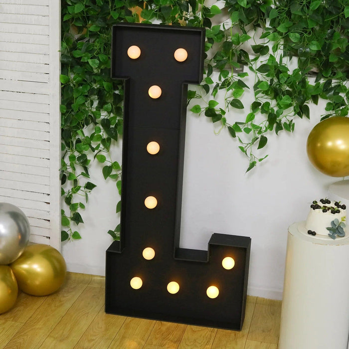 4ft Lighted Pre-Cut Foam Board LED Marquee Letter - Black