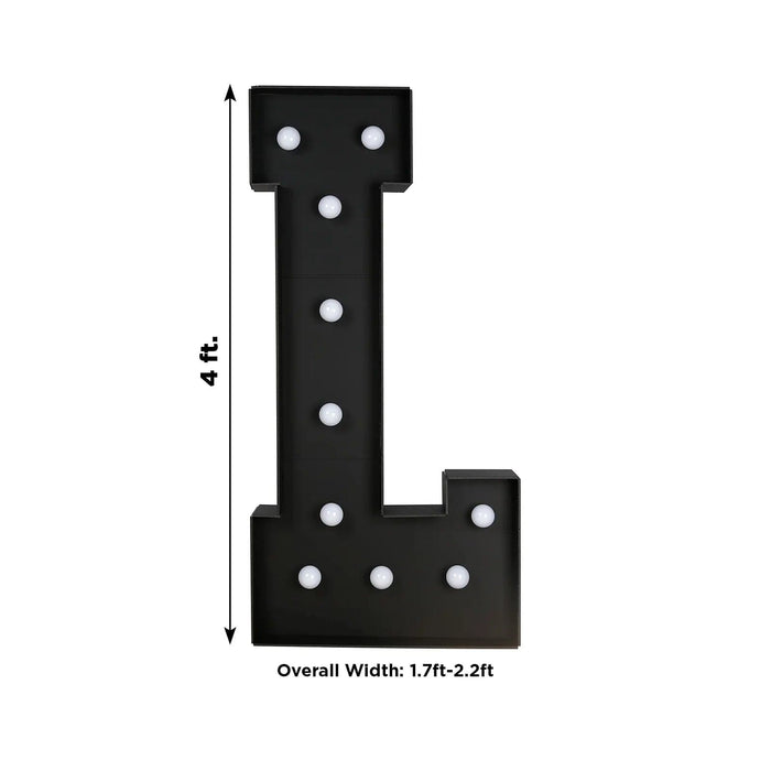 4ft Lighted Pre-Cut Foam Board LED Marquee Letter - Black