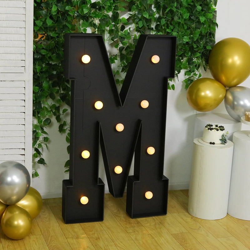 4ft Lighted Pre-Cut Foam Board LED Marquee Letter - Black