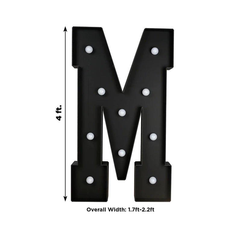 4ft Lighted Pre-Cut Foam Board LED Marquee Letter - Black