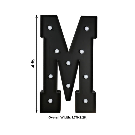 4ft Lighted Pre-Cut Foam Board LED Marquee Letter - Black