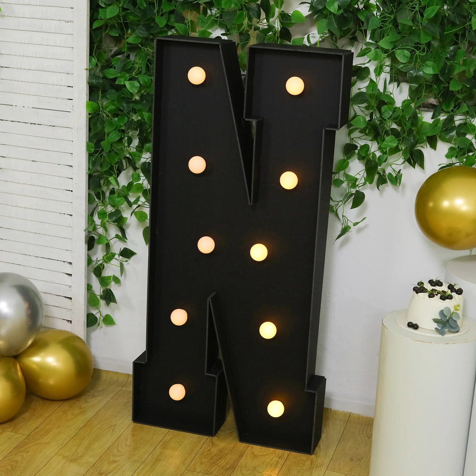 4ft Lighted Pre-Cut Foam Board LED Marquee Letter - Black