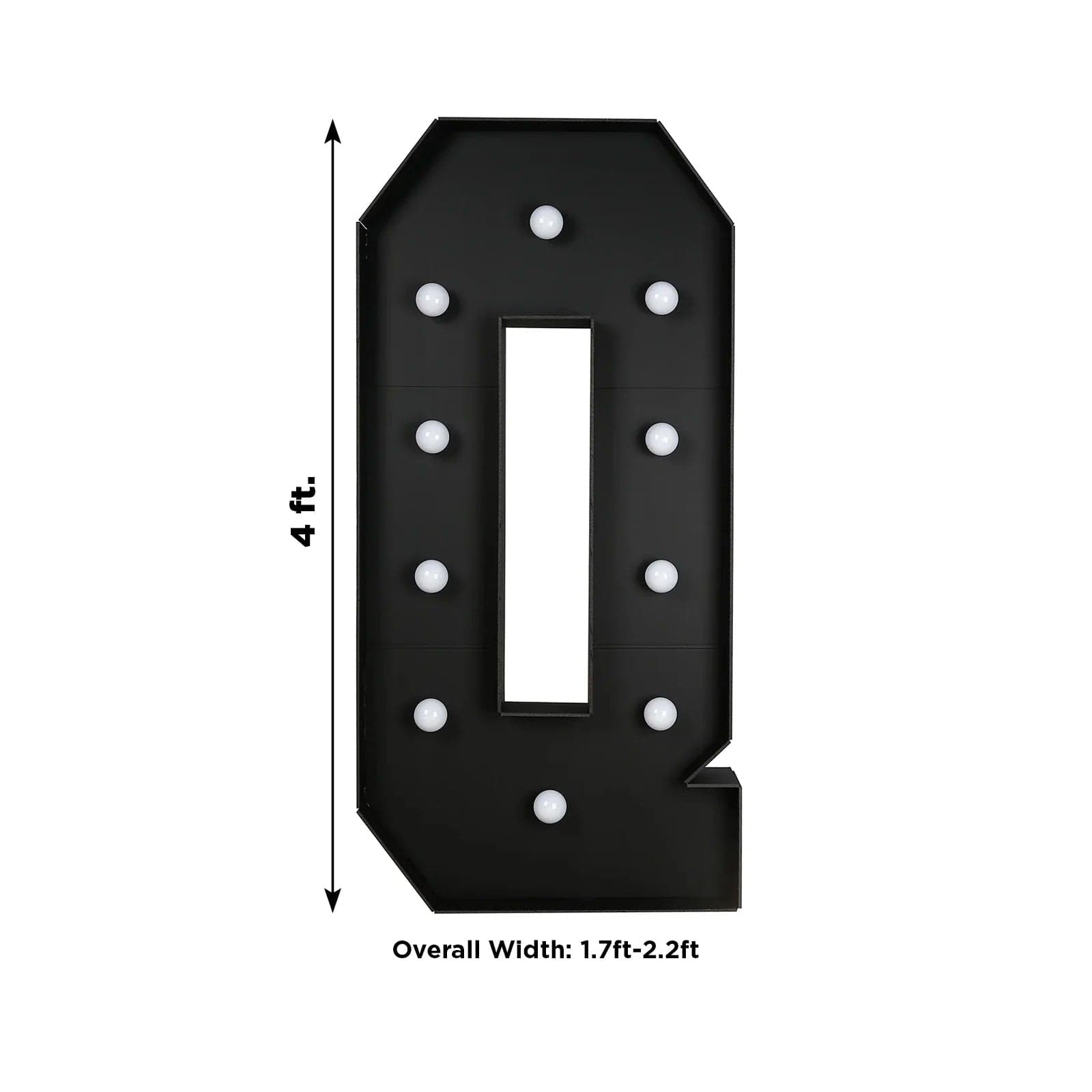 4ft Lighted Pre-Cut Foam Board LED Marquee Letter - Black
