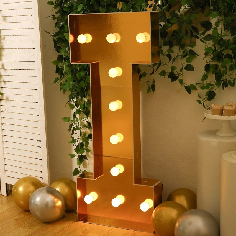 4ft Lighted Pre-Cut Foam Board LED Marquee Letter - Gold
