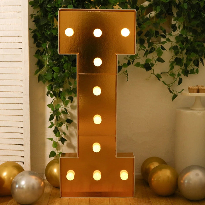4ft Lighted Pre-Cut Foam Board LED Marquee Letter - Gold