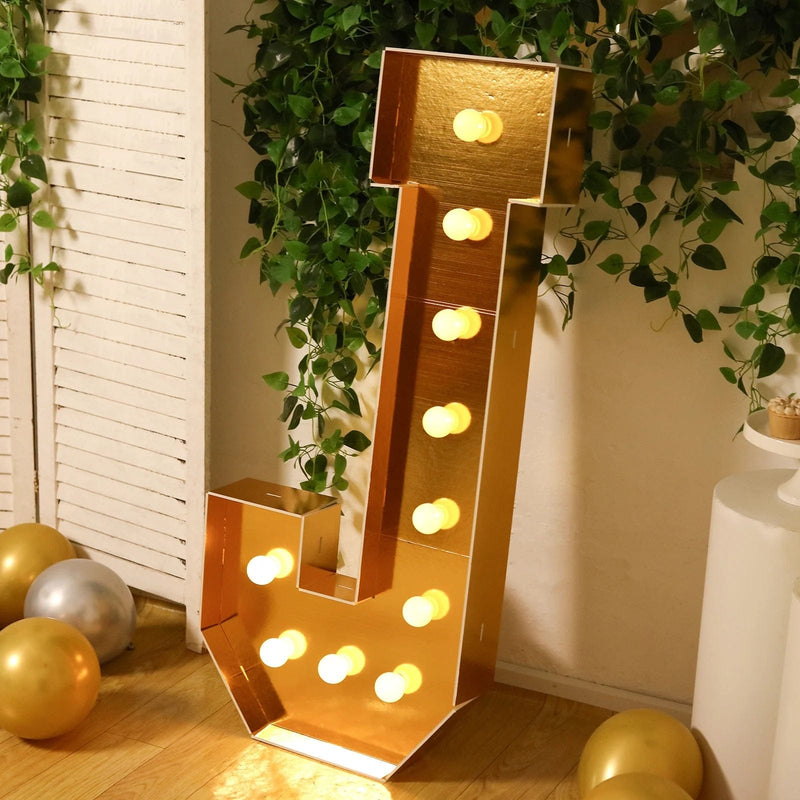 4ft Lighted Pre-Cut Foam Board LED Marquee Letter - Gold