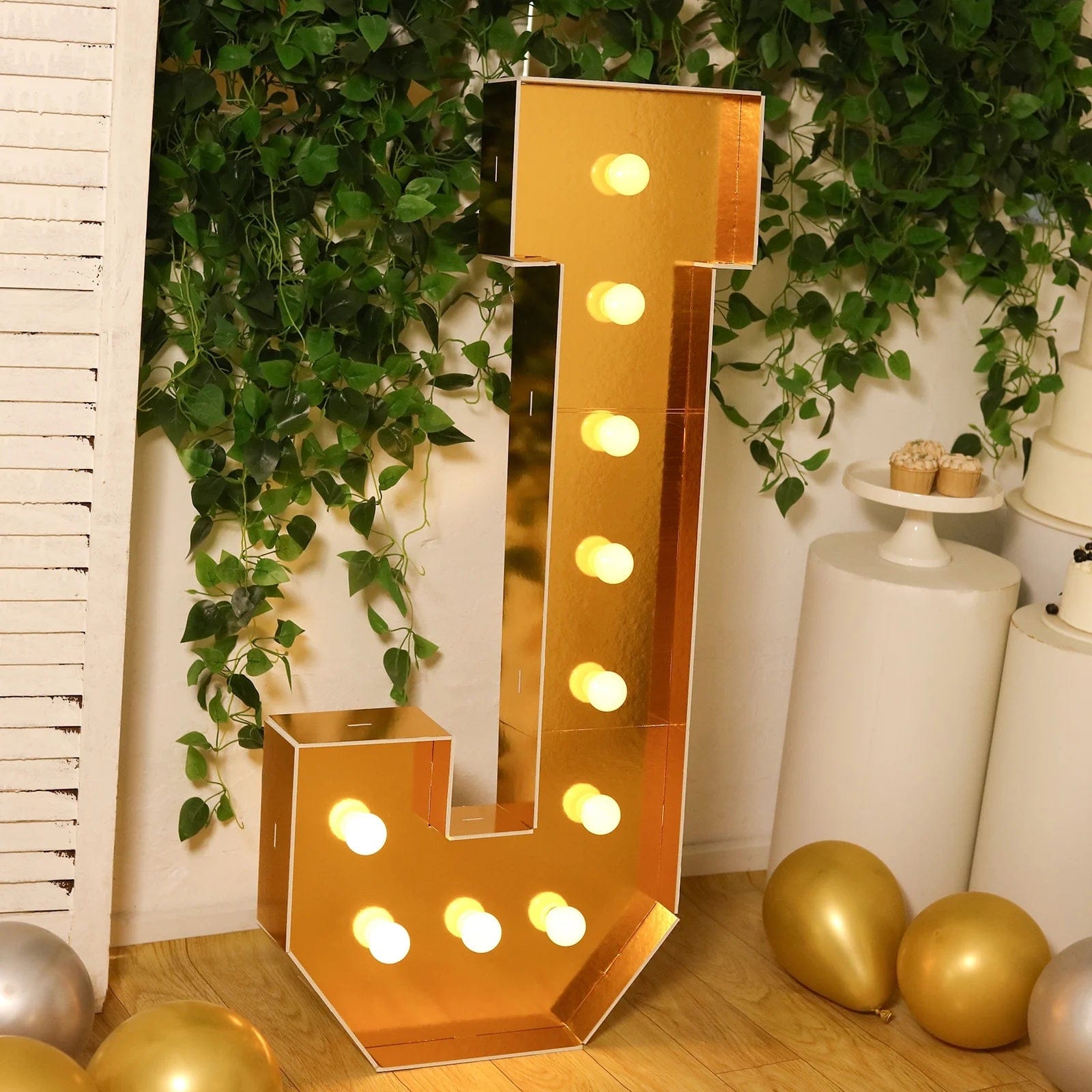 4ft Lighted Pre-Cut Foam Board LED Marquee Letter - Gold