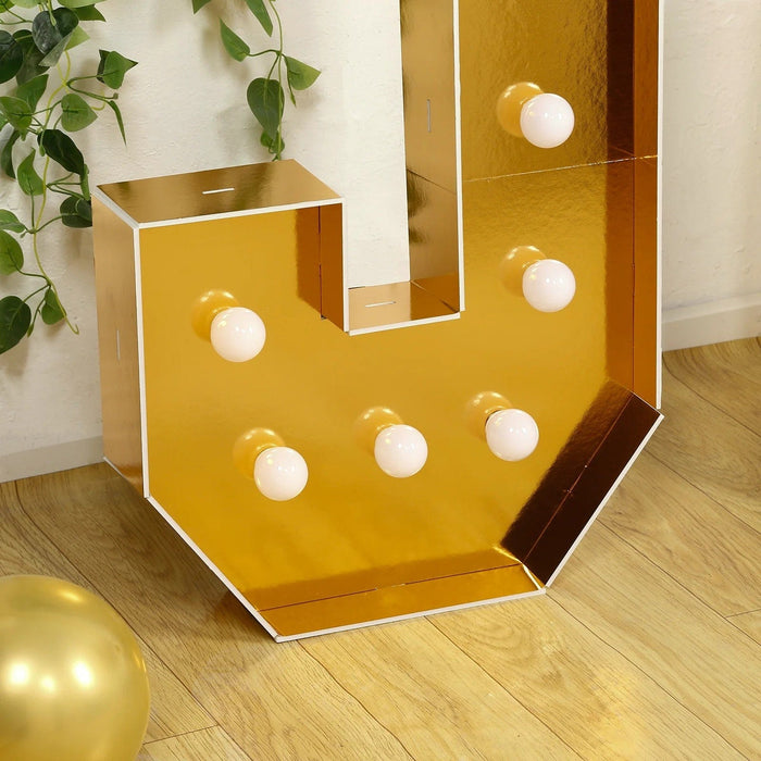 4ft Lighted Pre-Cut Foam Board LED Marquee Letter - Gold