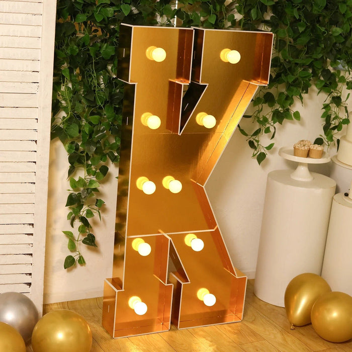 4ft Lighted Pre-Cut Foam Board LED Marquee Letter - Gold